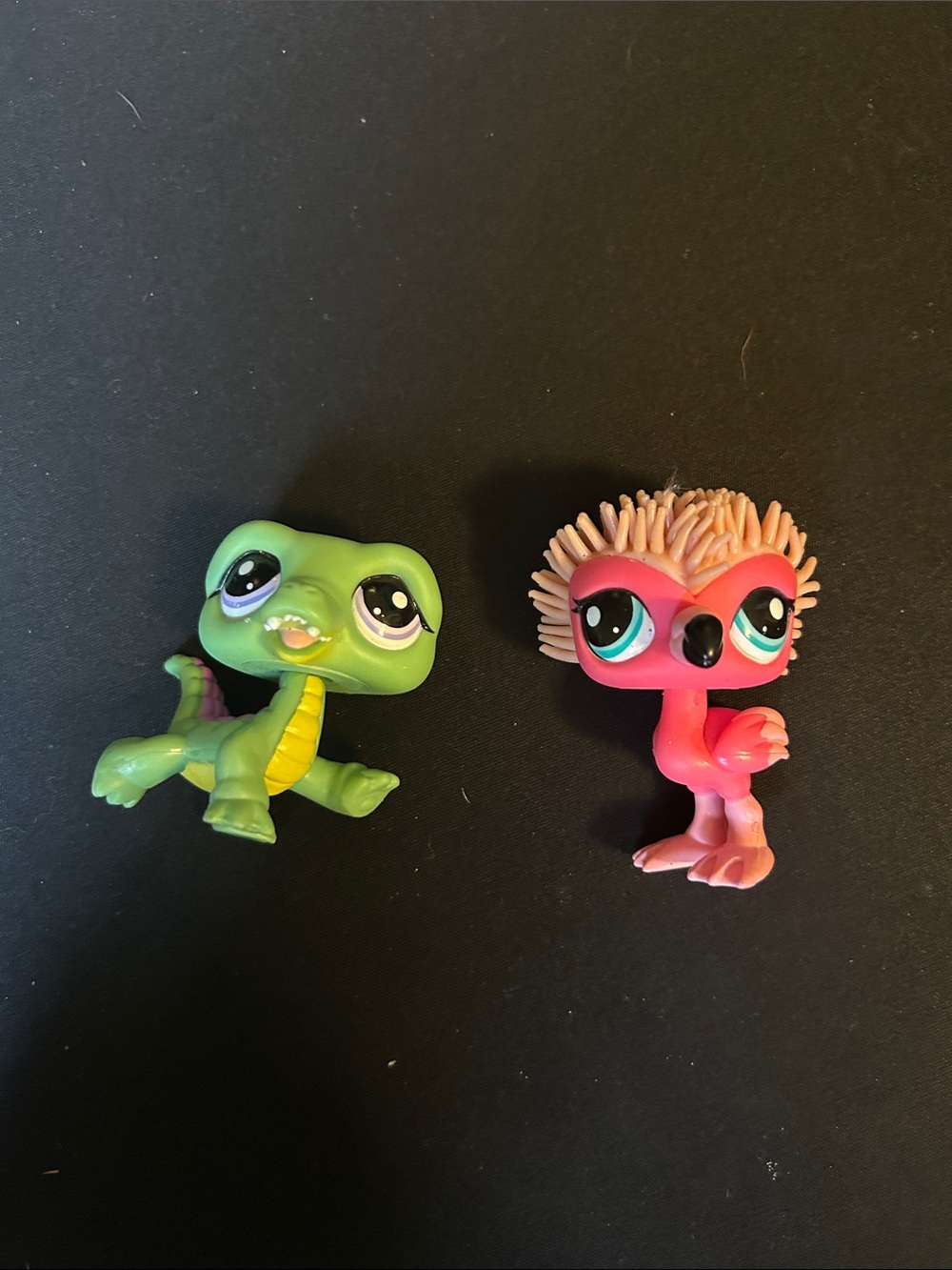 Littlest Pet Shop Green Crocodile & Pink Flamingo Figures